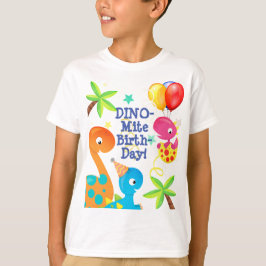 誕生日 ダイナソーと風船 オリジナル Tシャツ