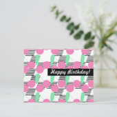 誕生日 チェリー お祝い 個人用 ポストカード (スタンド正面)