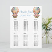 誕生日 テディーバルーン 招待状 (スタンド正面)