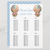 誕生日 テディーバルーン 招待状 (正面/裏面)