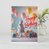 誕生日 デザイン 招待状 (スタンド正面)