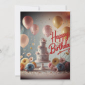 誕生日 デザイン 招待状 (裏面)