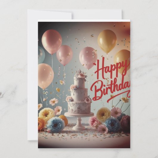 誕生日 デザイン 招待状 (裏面)