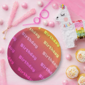 誕生日（デュエルカラーピンク） ペーパープレート (パーティー)