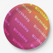 誕生日（デュエルカラーピンク） ペーパープレート (正面)