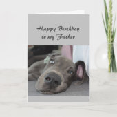 誕生日·トゥ·マイ·パザー·おもしろい·ドッグ·ユリラックスーモア カード (正面)