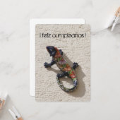 誕生日 トカゲ カード (正面/裏面インサイチュ)