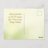 誕生日、ナンバーズ6:24-26、主よ賛美お、チューリップ ポストカード (裏面)