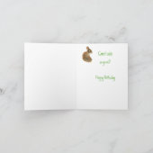 誕生日、ニンジン・ケーキのユーモア、ウサギ カード (内部)