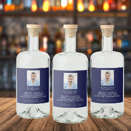 誕生日 ネイビーブルー 写真 豆知識 プロフィール 男の子 リキュールボトルラベル