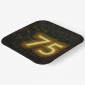 誕生日 ネオン 75 サイン レンガの壁   ペーパープレート (傾斜あり)