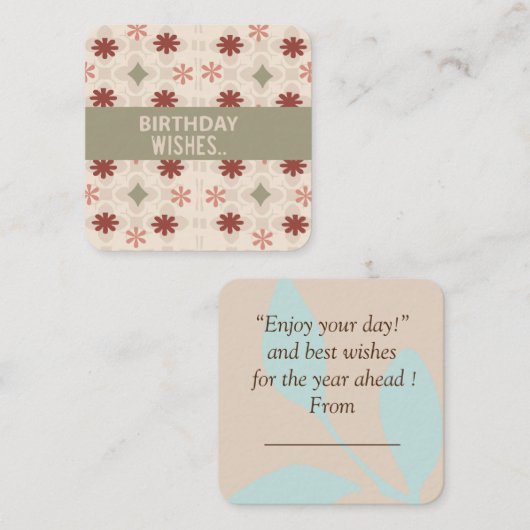 誕生日 ノートカード (正面/裏面)