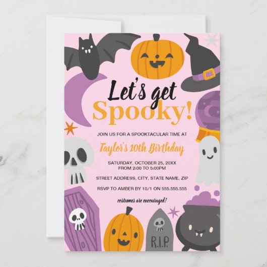 誕生日 ハロウィン パーティーでスリリングな楽しみを 招待状 (正面)