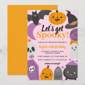 誕生日 ハロウィン パーティーでスリリングな楽しみを 招待状 (正面/裏面)