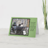 誕生日/バイクもしくは自転車に乗る人CAT/カスタマイズ可能 案内状 (正面)