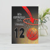 誕生日 - バスケットボール - 12歳 誘 invitation 招待状 (スタンド正面)