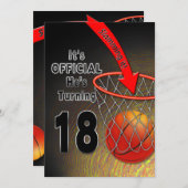 誕生日 – バスケットボール – 18招待状 招待状 (正面/裏面)