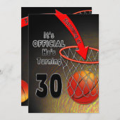 誕生日 - バスケットボール -30歳 誘 invitation 招待状 (正面/裏面)