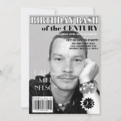 誕生日·バッシュ·白黒誌があらゆる時代をカバー 招待状 (正面)