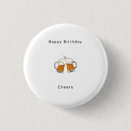 誕生日 バッジ ピンズ お酒 Cheers (正面)