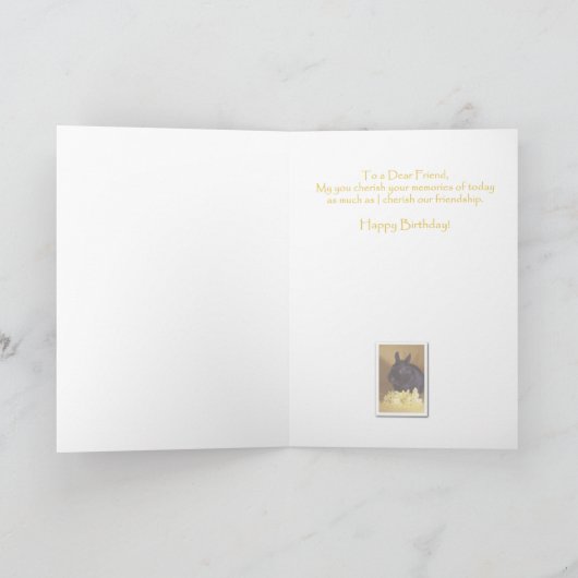 誕生日-バニーおよびデイジーの挨拶状 カード (内部)