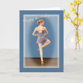 誕生日、バレエダンサー カード (黄色い花)