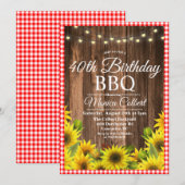 誕生日 バーベキュー ひまわり インビテーション どの年齢にも (正面/裏面)
