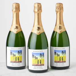 誕生日、パーティータイム食品および飲料ラベルセット スパークリングワインラベル