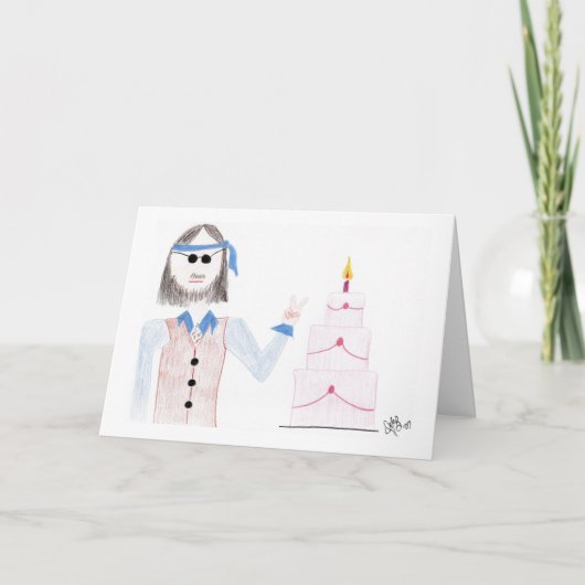 誕生日 – ヒッピー誕生日 – カード (正面)