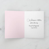 誕生日 ピンクの芍薬の花束 カード (内部)