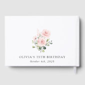 誕生日, ピンクの花, グリーン, 花 ゲストブック (裏面)