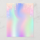 誕生日 ピンク パープル ドリップス 予算 招待状 チラシ (裏面)