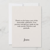 誕生日 ピーチ ブルー 水彩 花 招待状 (裏面)