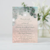 誕生日 ブライダルシャワー ライトジャー グリッター ローズ 招待状 (スタンド正面)