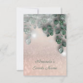 誕生日 ブライダルシャワー ライトジャー グリッター ローズ 招待状 (裏面)