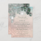 誕生日 ブライダルシャワー ライトジャー グリッター ローズ 招待状 (正面/裏面)