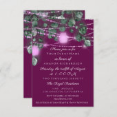 誕生日 ブライダルシャワー ライトジャー マルサラピンク ミント 招待状 (正面/裏面)