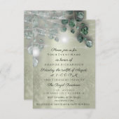 誕生日 ブライダルシャワー ライトジャー ラスティック グリーンナリー 招待状 (正面/裏面)