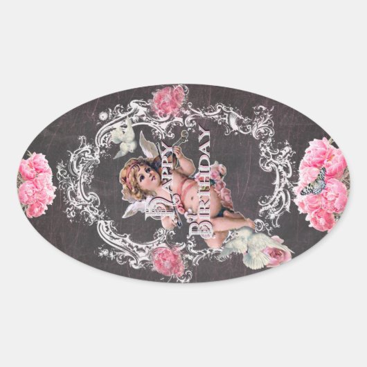 誕生日 – ブラックシャルボード – ステッカー (正面)