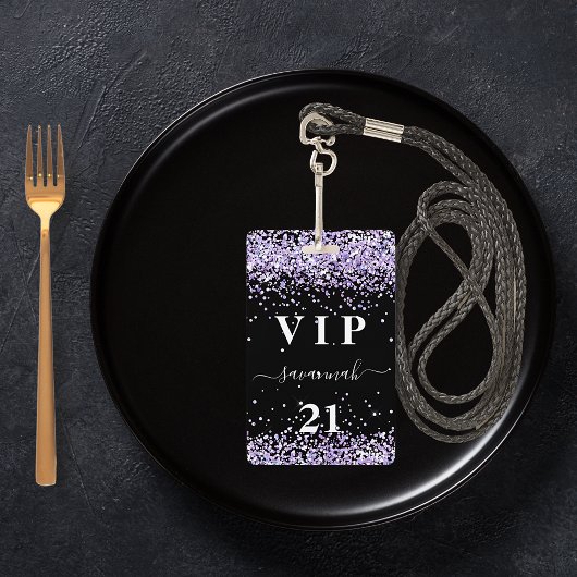 誕生日 ブラック ヴィオレット ラベンダー VIP 招待状 バッジ