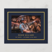 誕生日 ブルー ゴールド フォト サンクス 予算 チラシ (裏面)