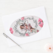 誕生日 – ホワイトリネン – ステッカー (封筒)