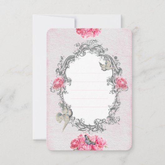 誕生日 – ホワイトリネン – 招待状カード 招待状 (正面)