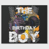 誕生日・ボーイ・モンスター・トラック ラッピングペーパー (フラット)