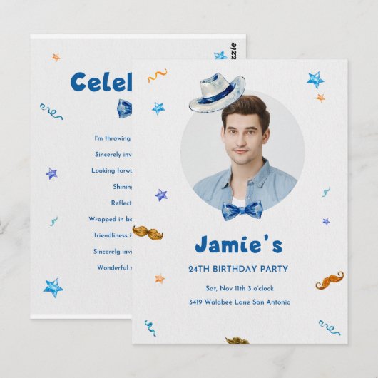 誕生日 ポストカード (正面/裏面)