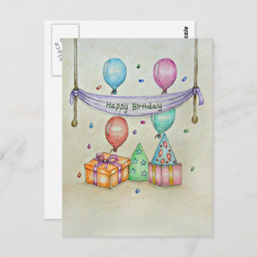 誕生日 ポストカード (正面/裏面)