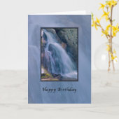 誕生日、マウンテンウォーターフォール カード (黄色い花)