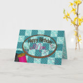 誕生日 – ママ – 刺繍 カード (黄色い花)