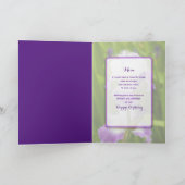 誕生日、マムパープルアイリス、オーバルパープルセッティング サンキューカード (内部)