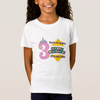 誕生日+ユニコーンのかわいいTシャツデザイン Tシャツ